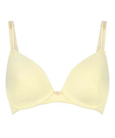 Pointelle Padded Underwired Bra, Yellow