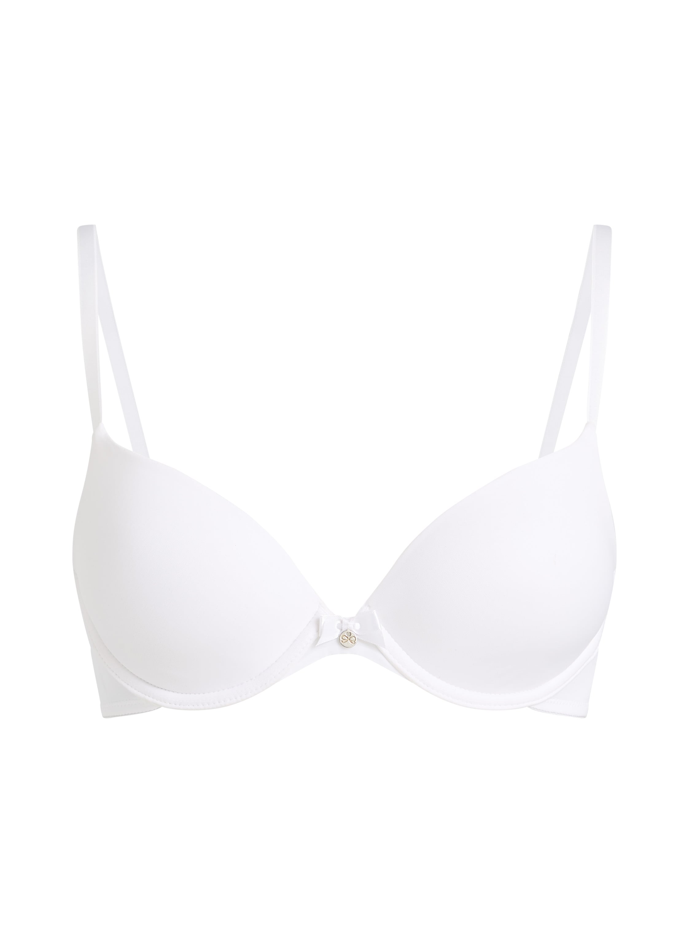 Plunge Padded Underwired Bra, White, main
