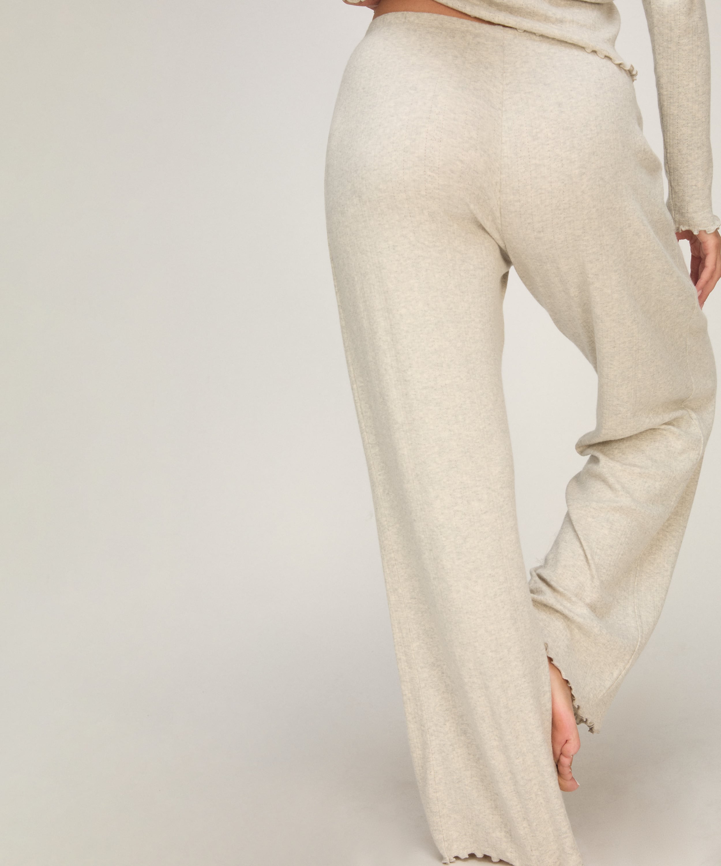 Pants Loose Pointelle, Gray, main