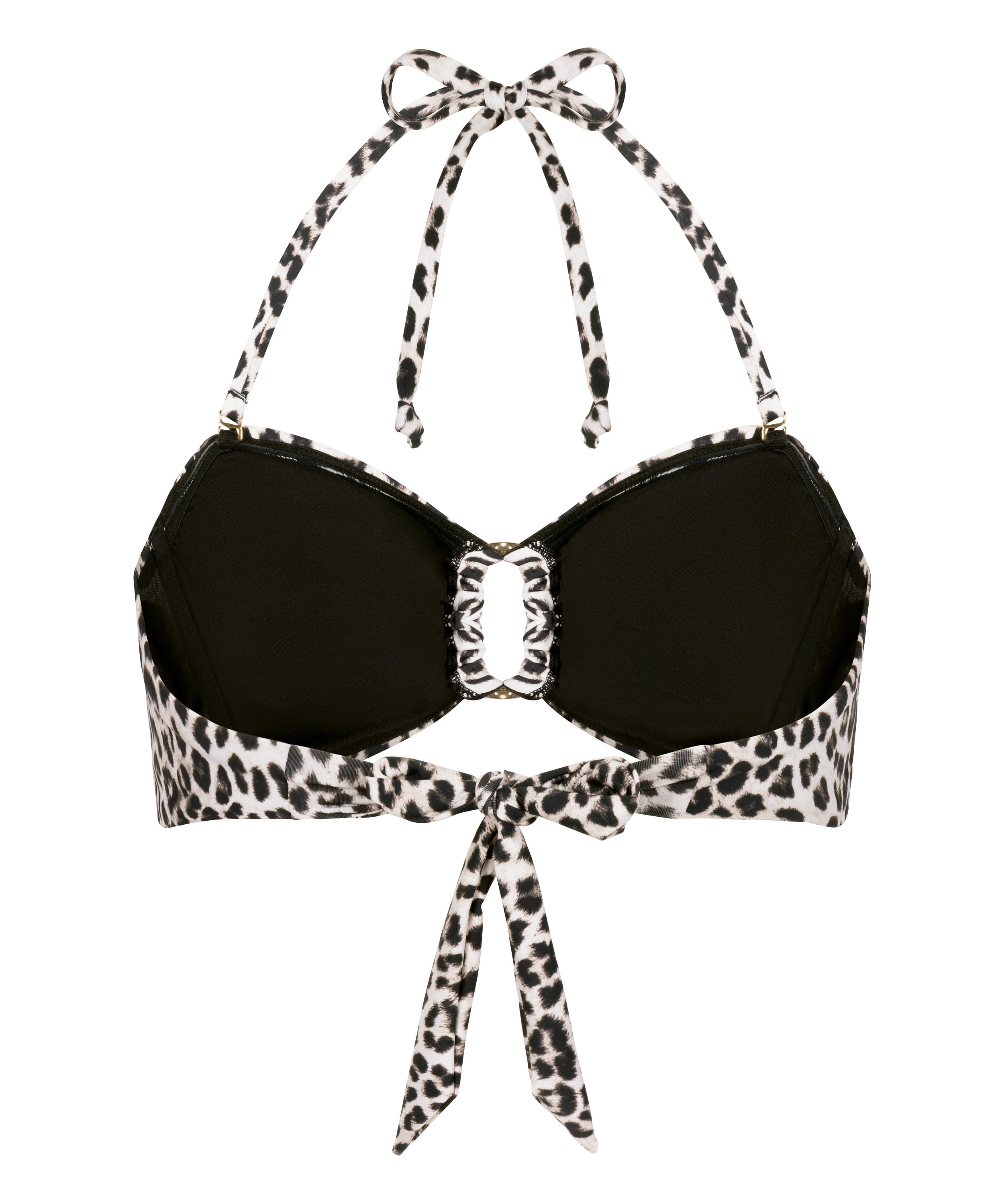 Bandeau Bikini Top Leopard, Black, main