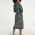 Long Fleece Bathrobe, Green