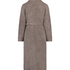 Long Fleece Bathrobe, Beige