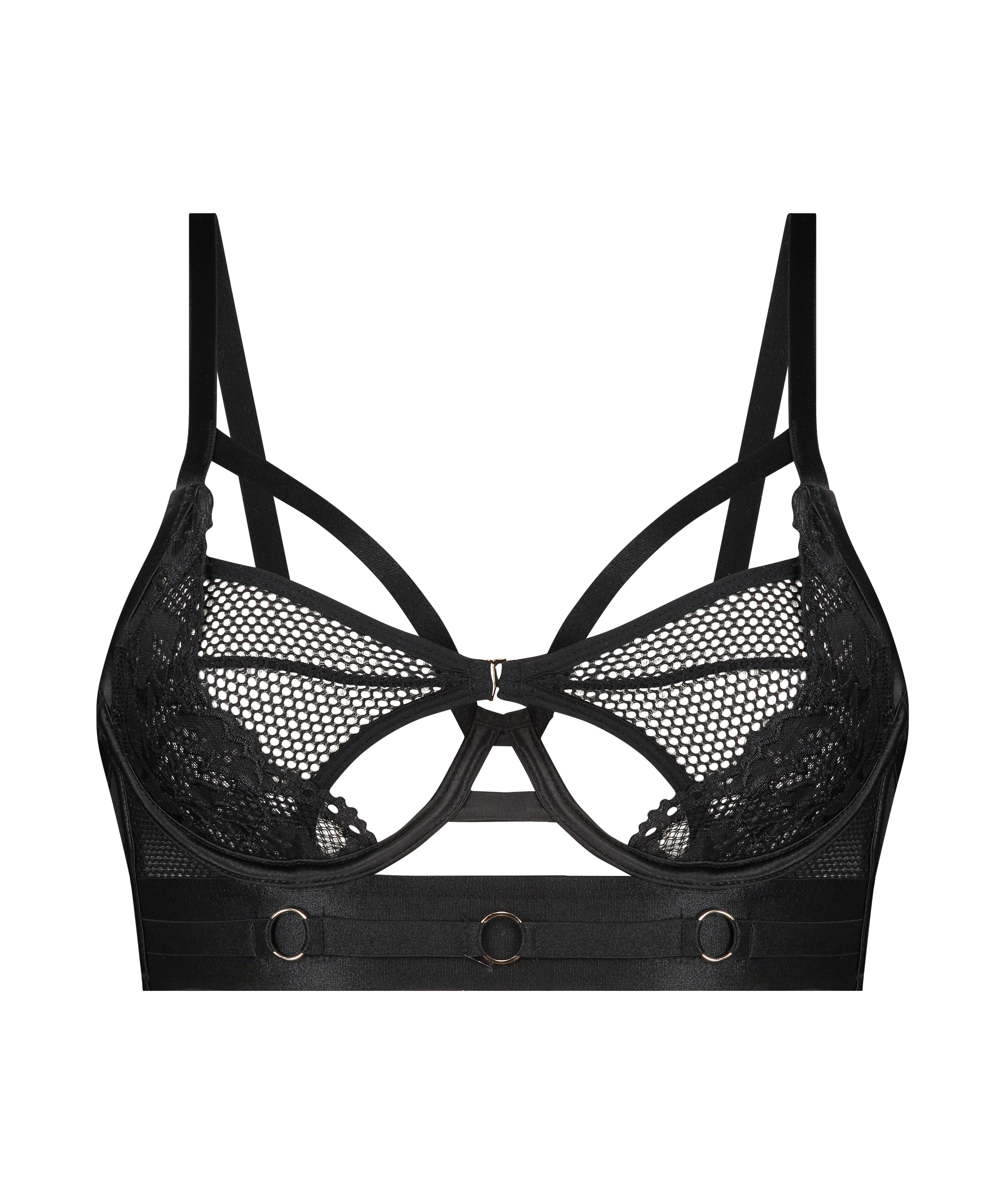 Pleasure Non-Padded Longline Underwired Bra, Black, main