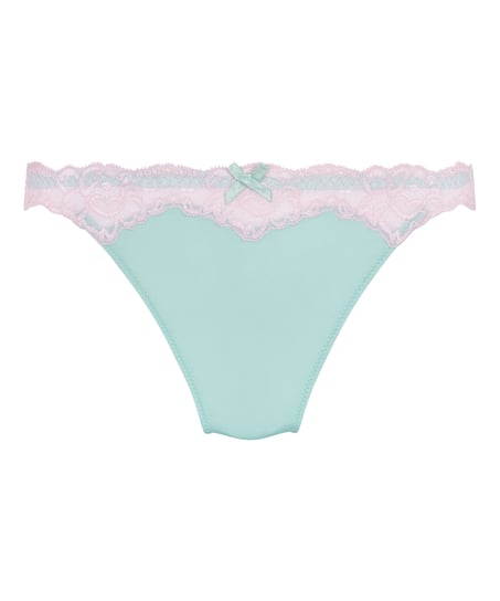 Lace & Shine Thong, Blue