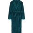 Long Fleece Bathrobe, Blue