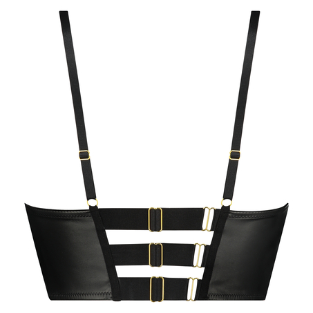 Talia Padded Longline Underwired Push-Up Bra, Black