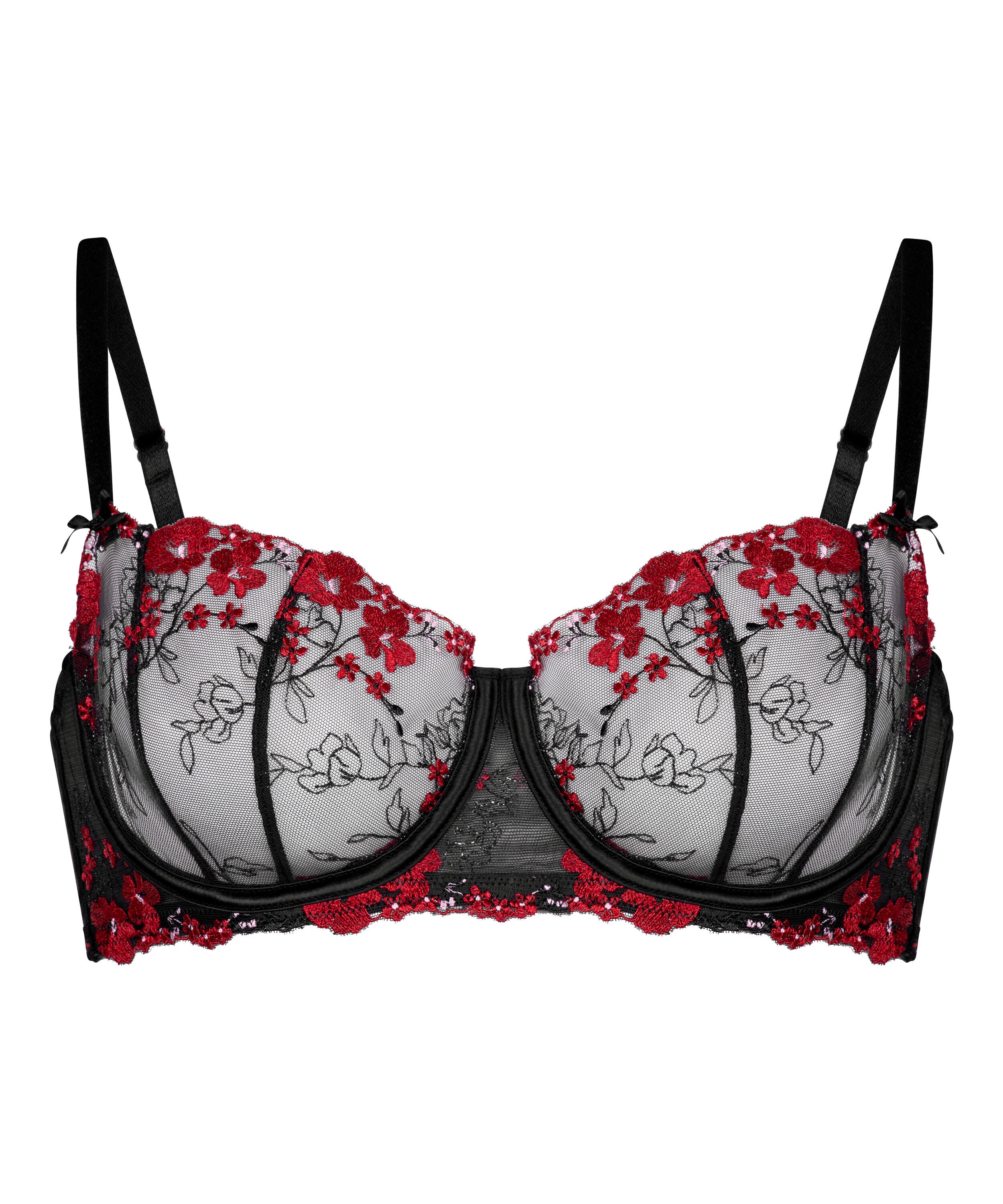 Peonie Non-Padded Underwired Bra, Black