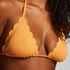 Scallop Lurex Triangle Bikini Top, Orange