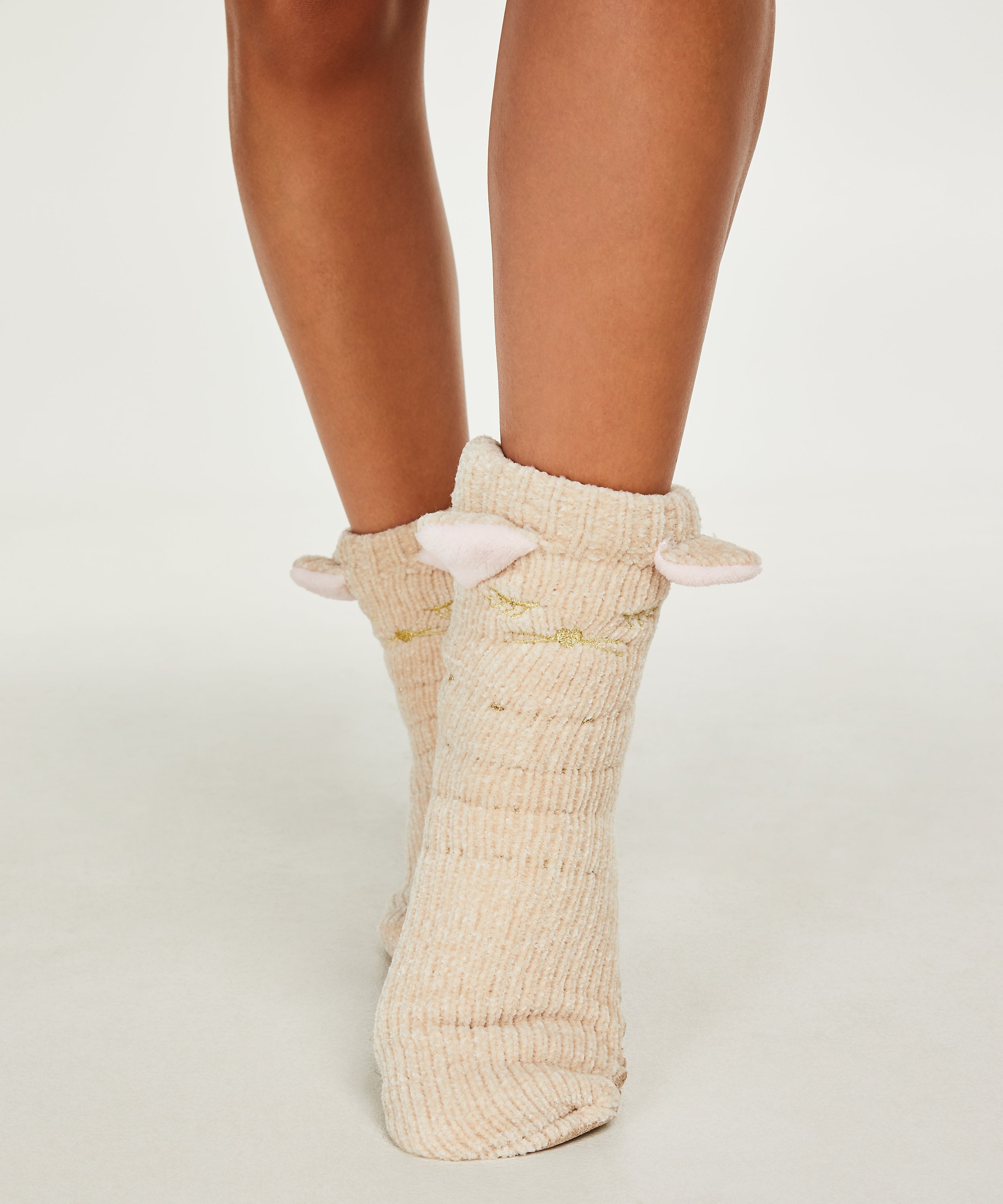 Fluffy Slipper Socks, White, main