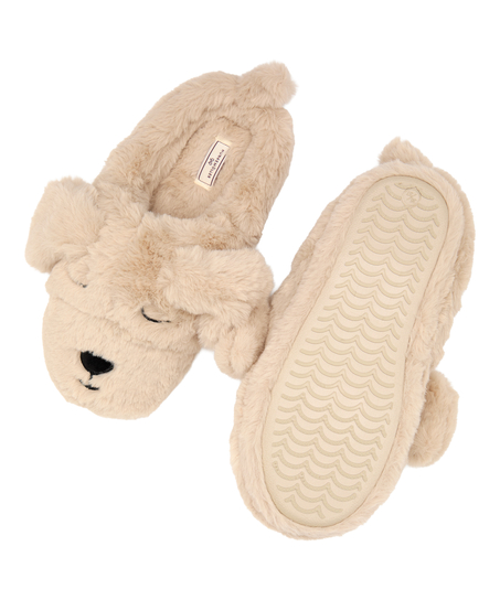 Slippers Dog Slippers, Beige