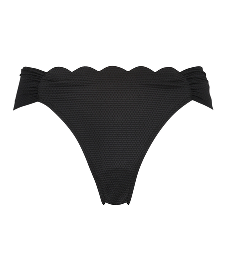 Scallop Rio Bikini Bottoms, Black