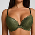 Marine Padded Push-Up Underwired Bra, Green