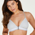 Casey cotton padded triangle bralette, Gray