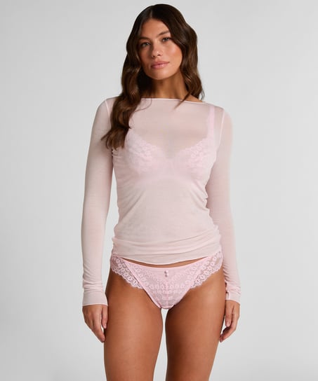 super soft Boatneck shirt with Cashmere, Pink