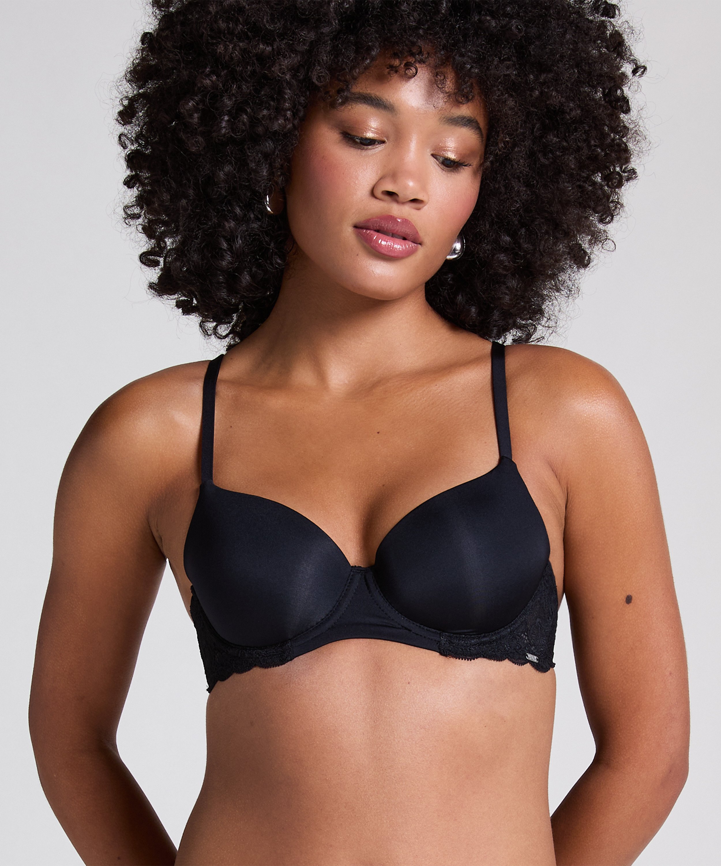 Angie Padded Underwired Bra, Black, main