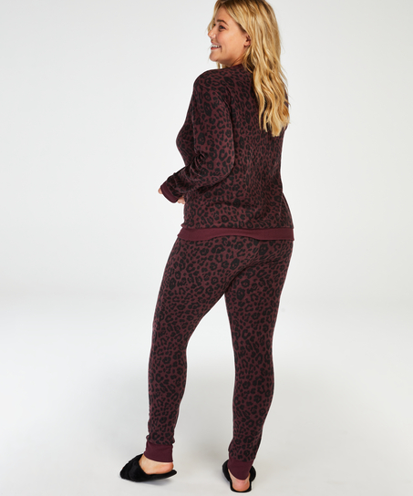 Micro Fleece Leggings, Red