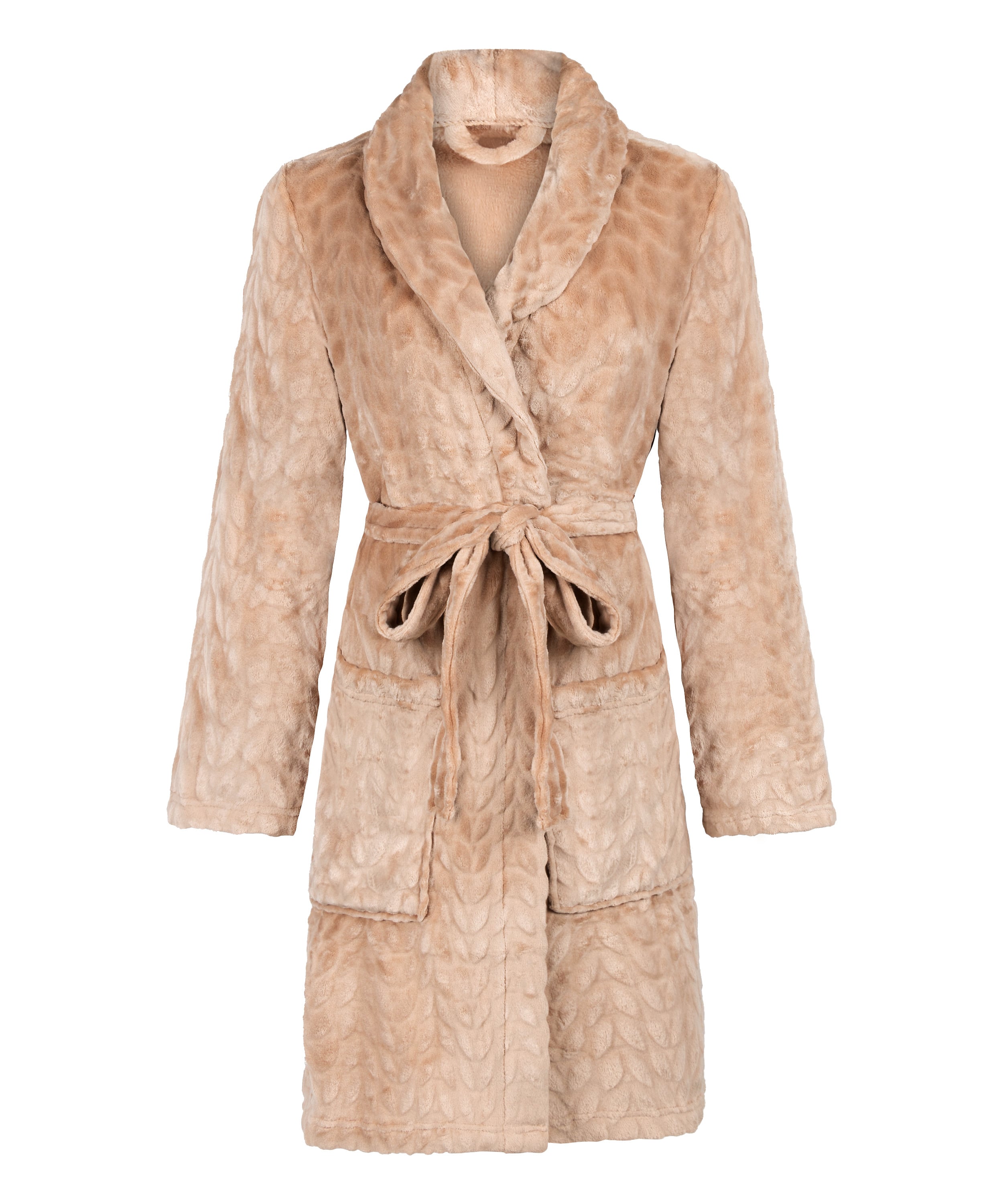 Robe Short Fleece, Beige, main