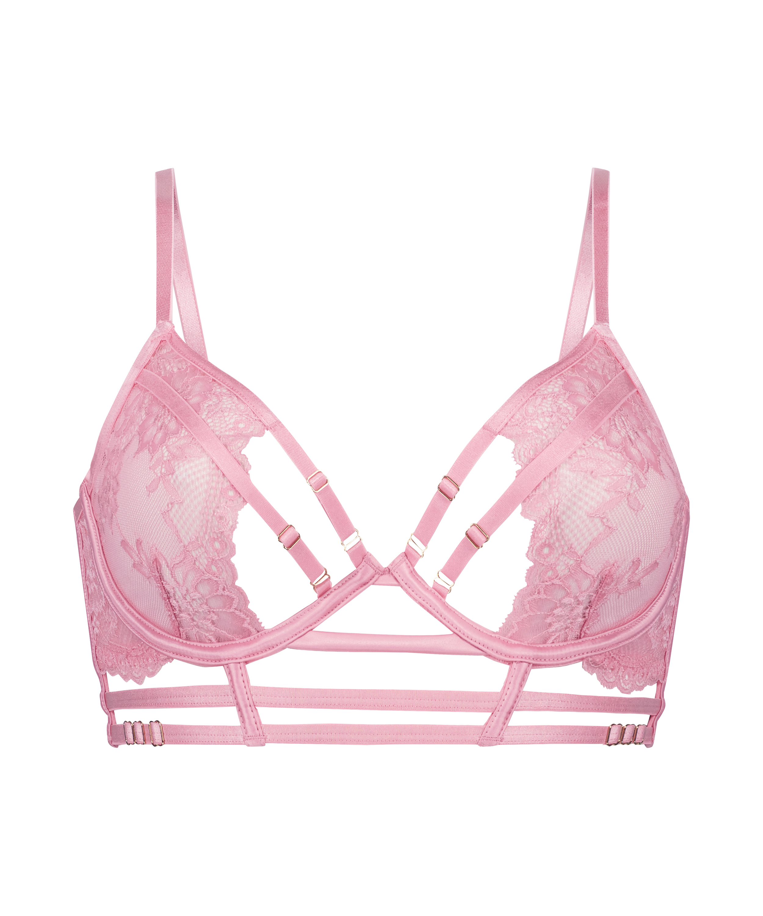 Roxanne Non-Padded Longline Underwired Bra, Pink, main