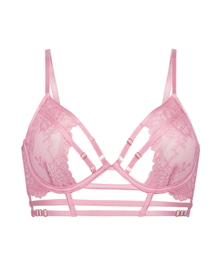 Roxanne Non-Padded Longline Underwired Bra, Pink
