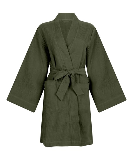 Waffle Bathrobe, Green
