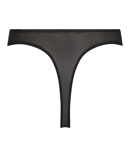 Katie High Leg Thong, Black