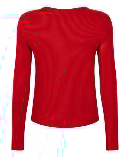 Cardigan Ribbed Jersey, Red
