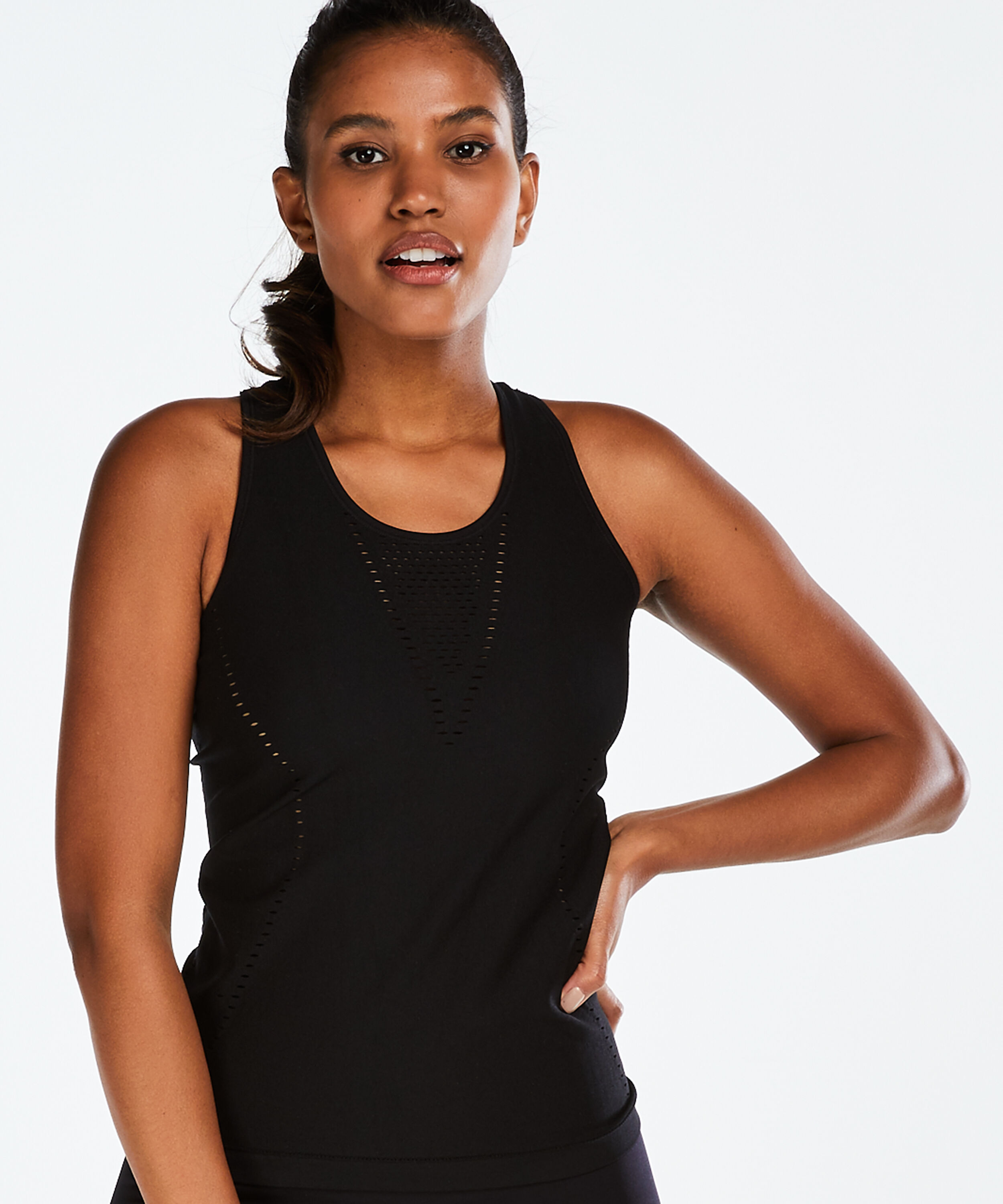 HKMX roundknit tank top, Black