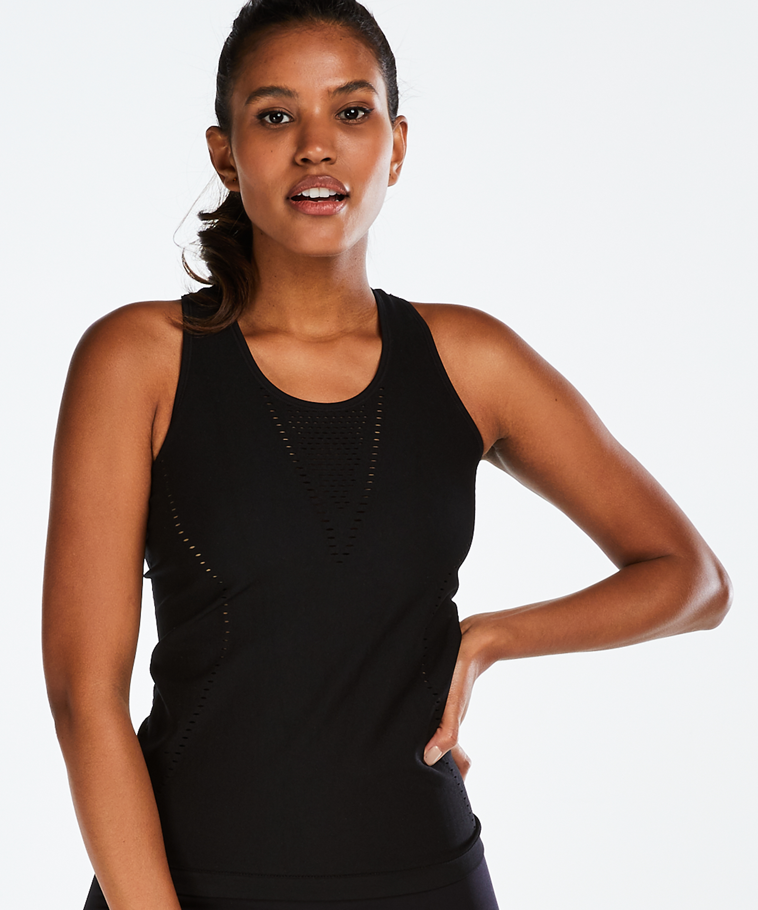 HKMX roundknit tank top, Black, main