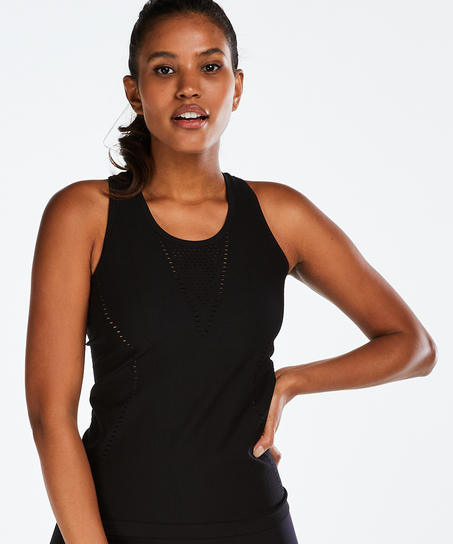 HKMX roundknit tank top, Black