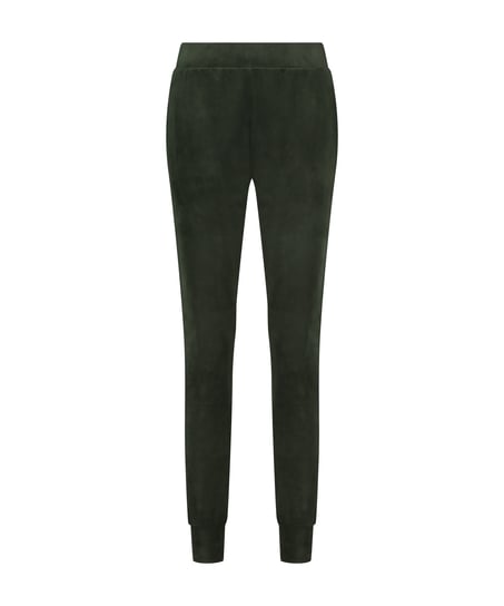 Velours Jogging Pants, Green