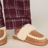 Slipper Faux Suede Stitching, Brown