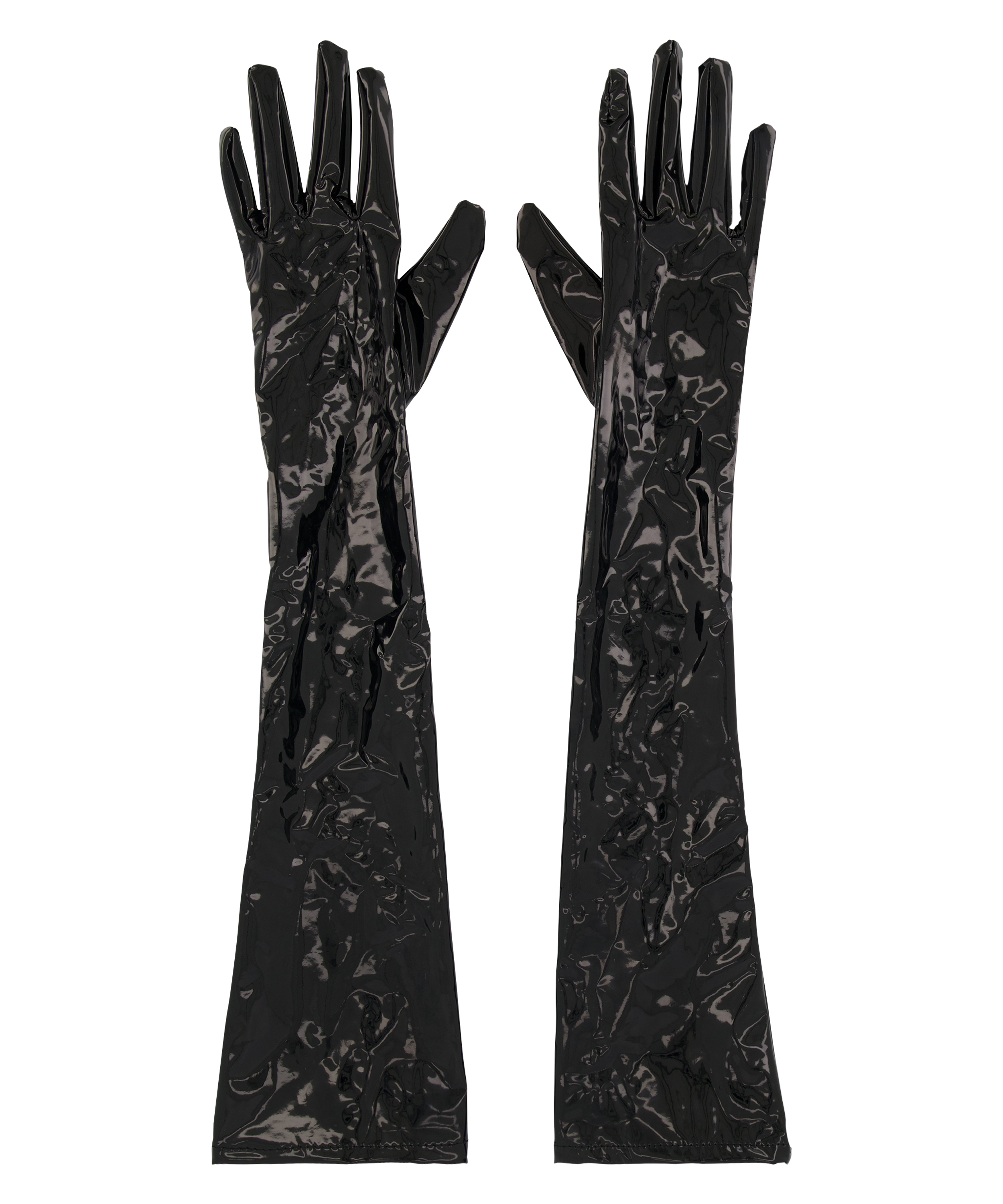 Faux Leather Gloves, Black, main