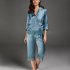Silk pyjama top, Blue