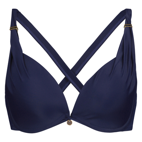 Sunset Dreams padded underwired bikini top Cup E +, Blue