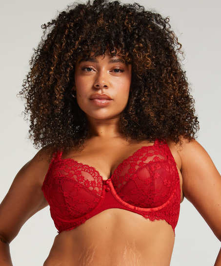Daisy Non-Padded Underwired Bra, Red