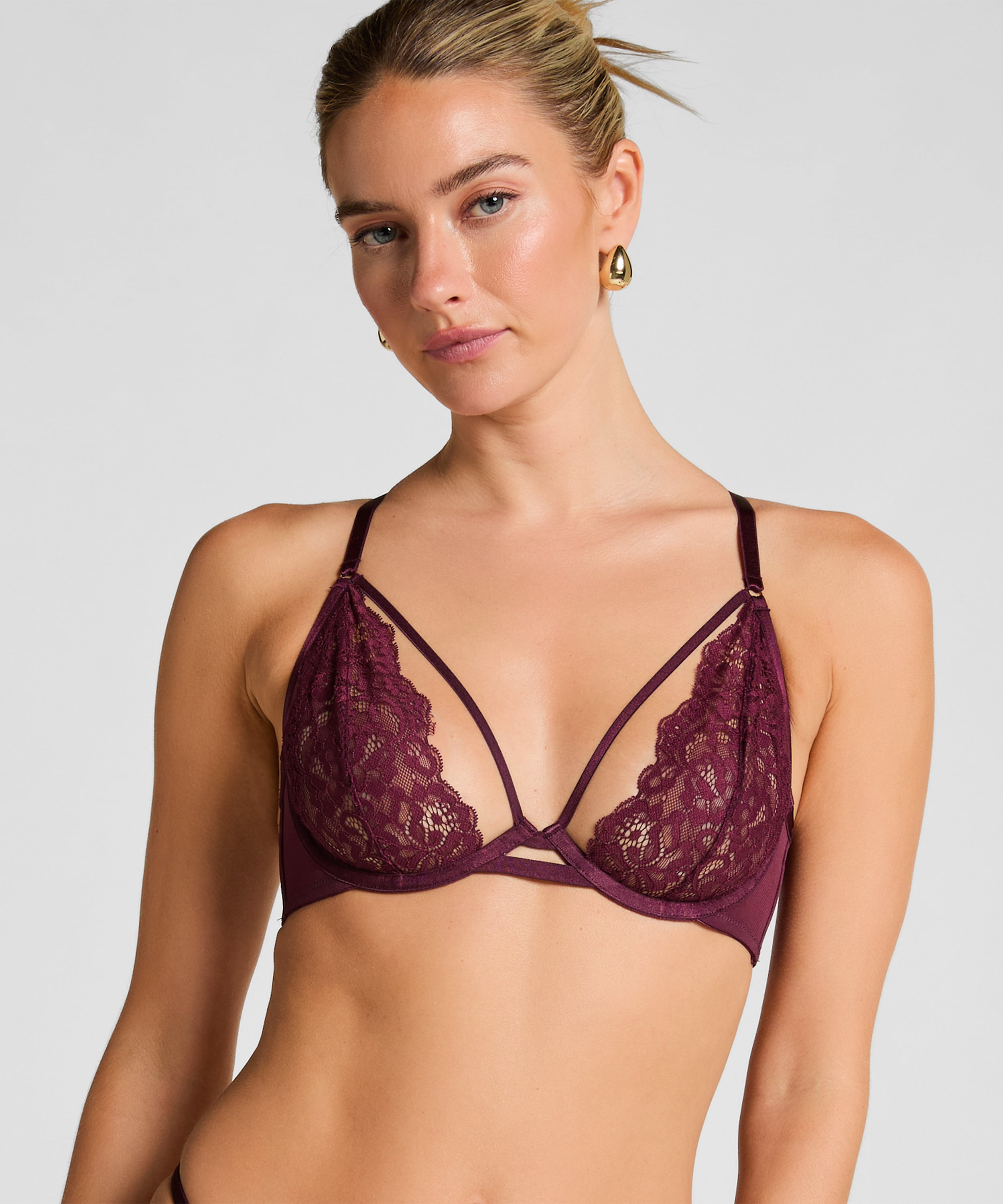 Cinnamon Non-Padded Underwired Bra, Red, main