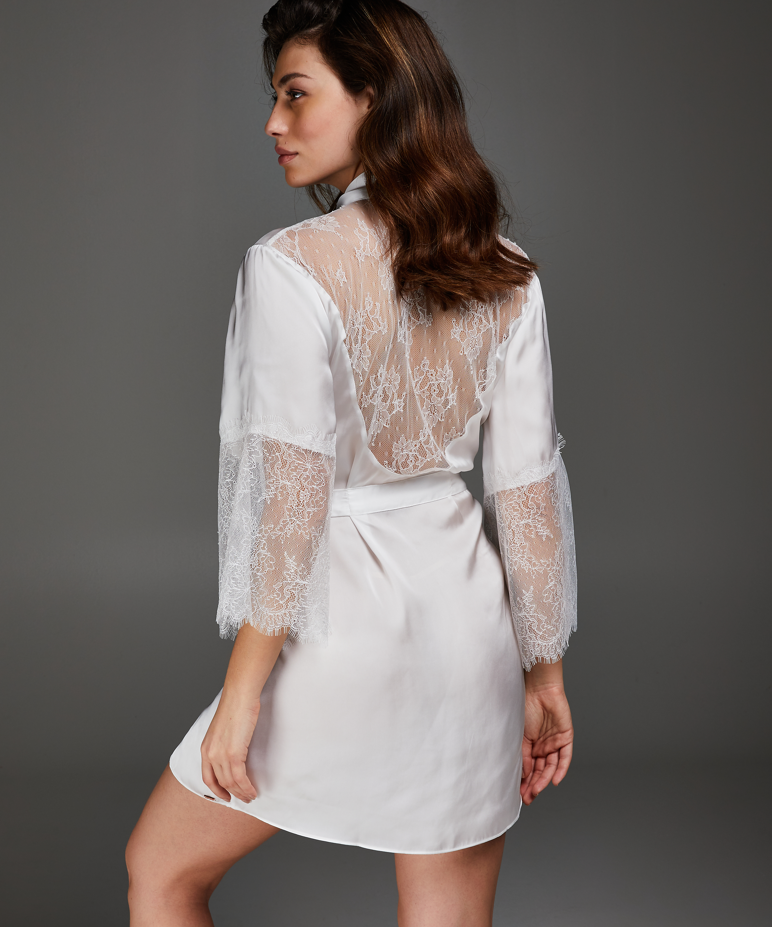 Kimono Satin Lily, White, main