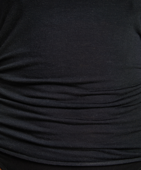 super soft Boatneck Shirt with Cashmere, Black