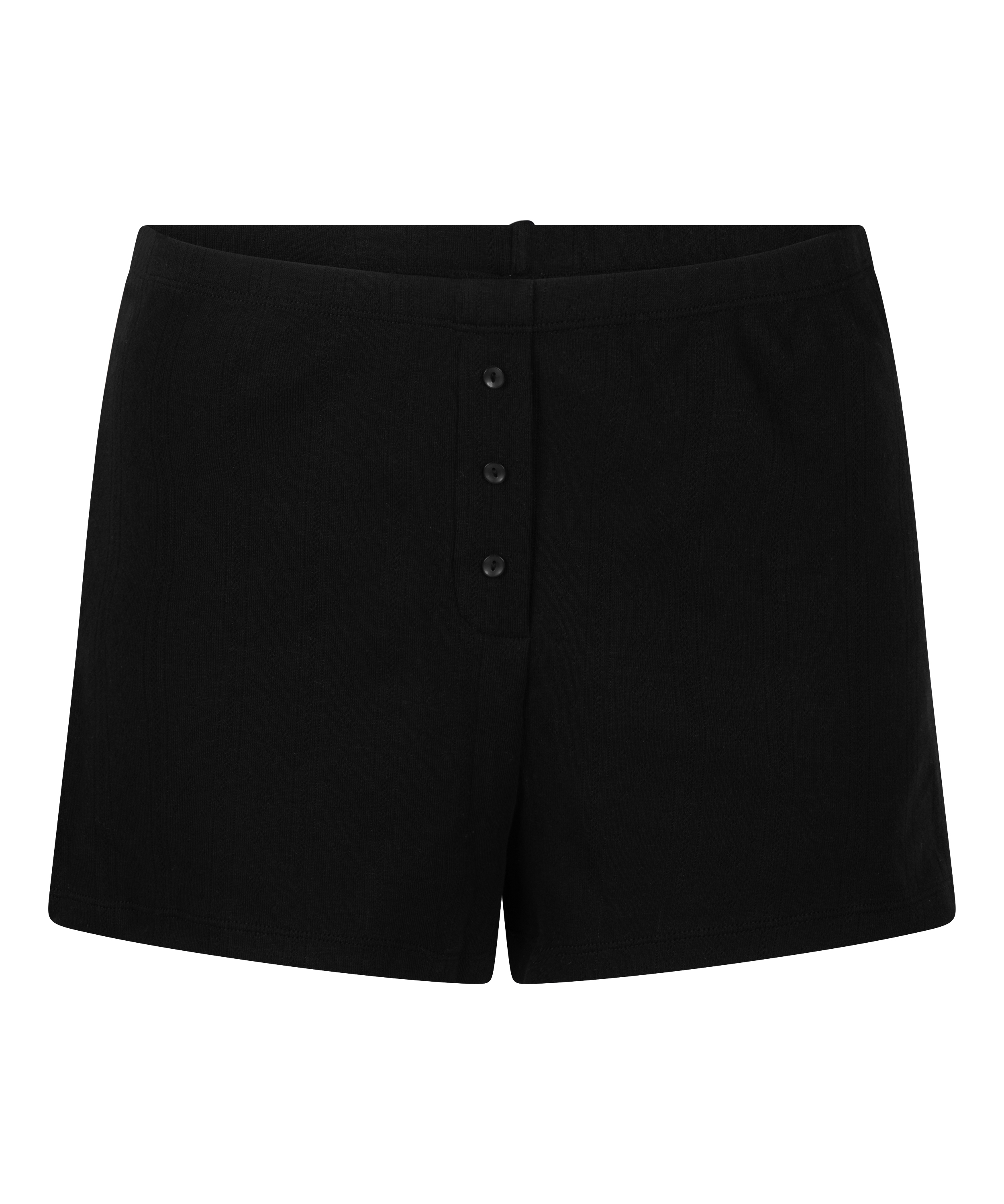 Pointelle shorts, Black, main