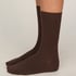 Cashmere Blend Ribbed Socks, Brown