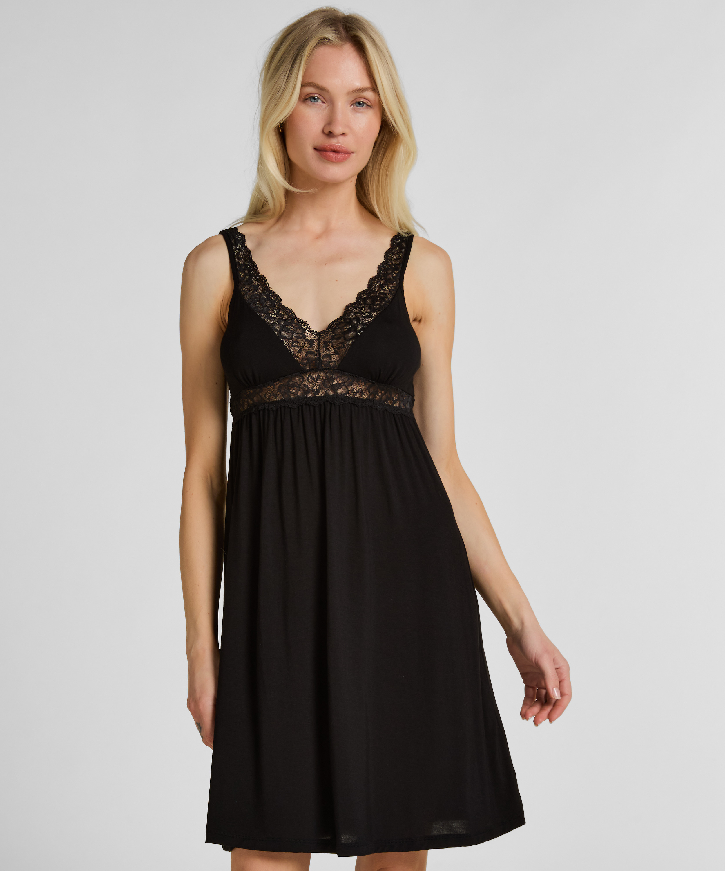 Jersey Slipdress, Black, main