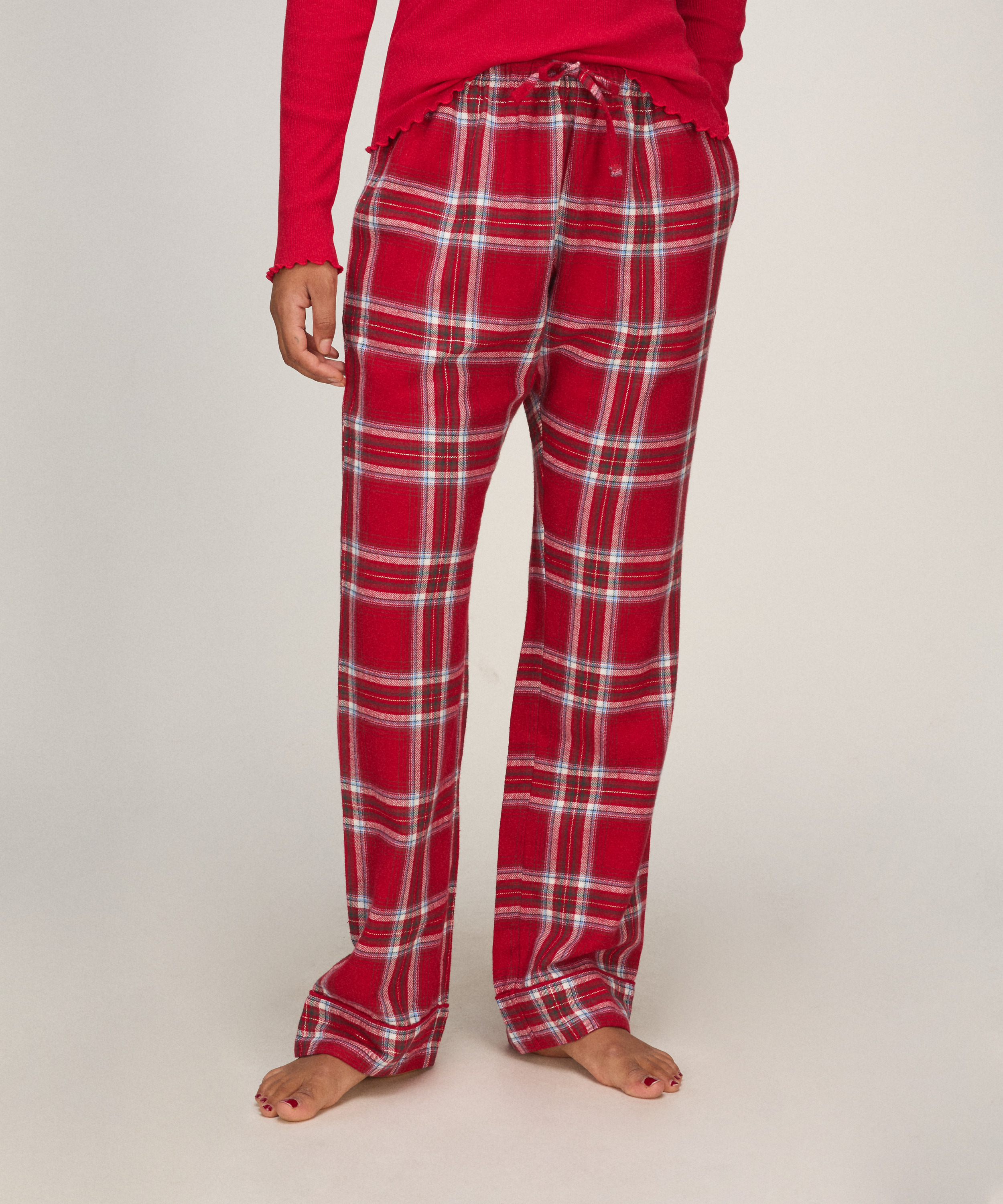 Tall Flannel Pyjama Pants, Red, main