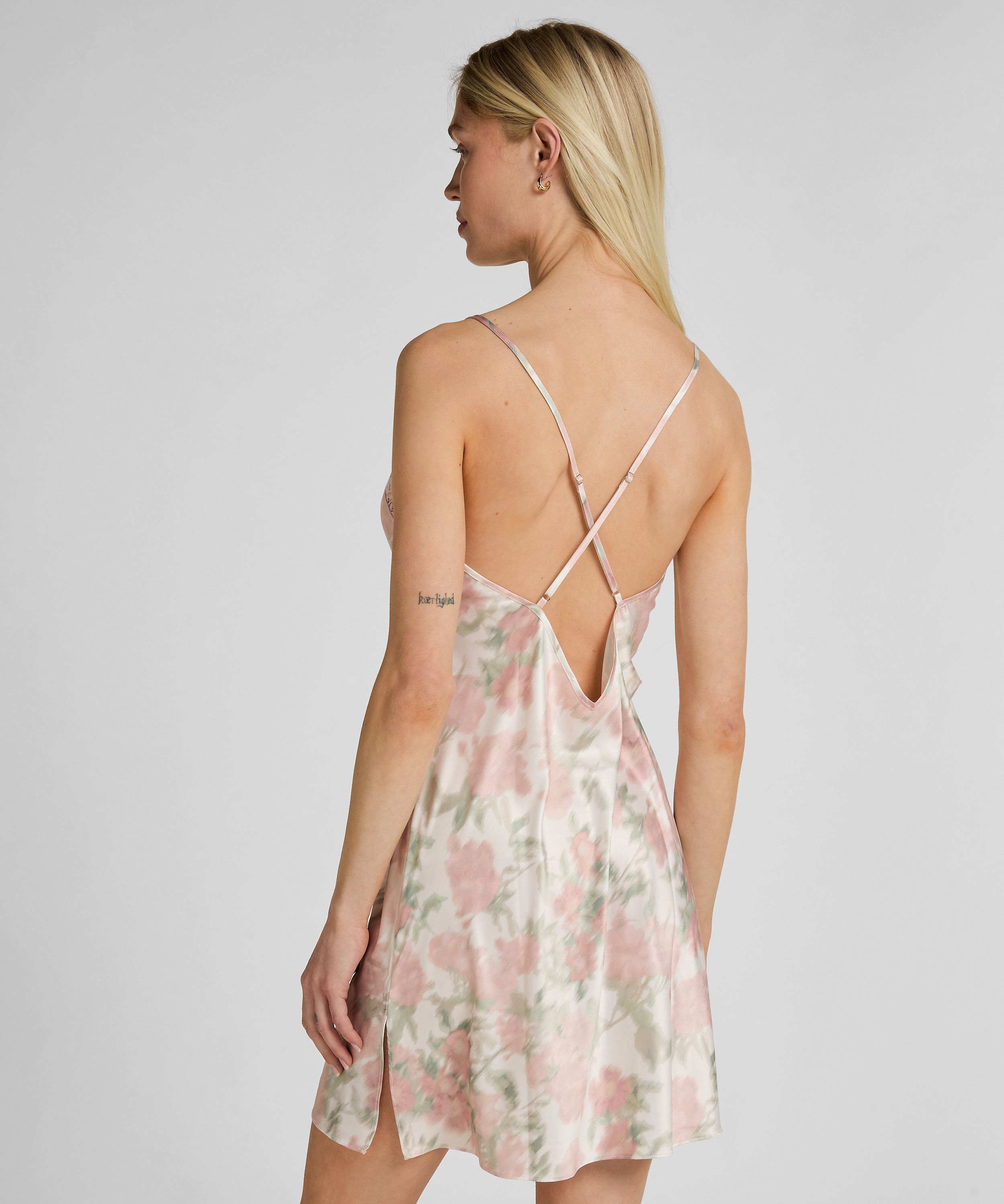 Floral Slipdress, White, main