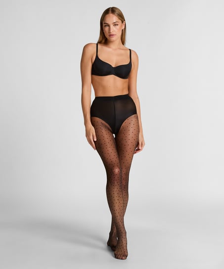 Tights 15 Denier Dots Anti Ladder, Black