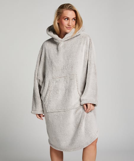 Flannel Fleece Hoodie, Gray