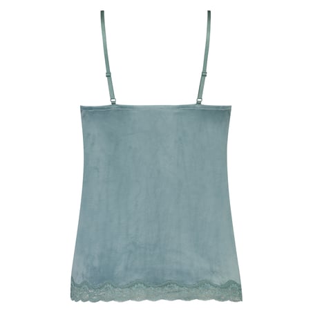 Velours Lace Cami Top, Green