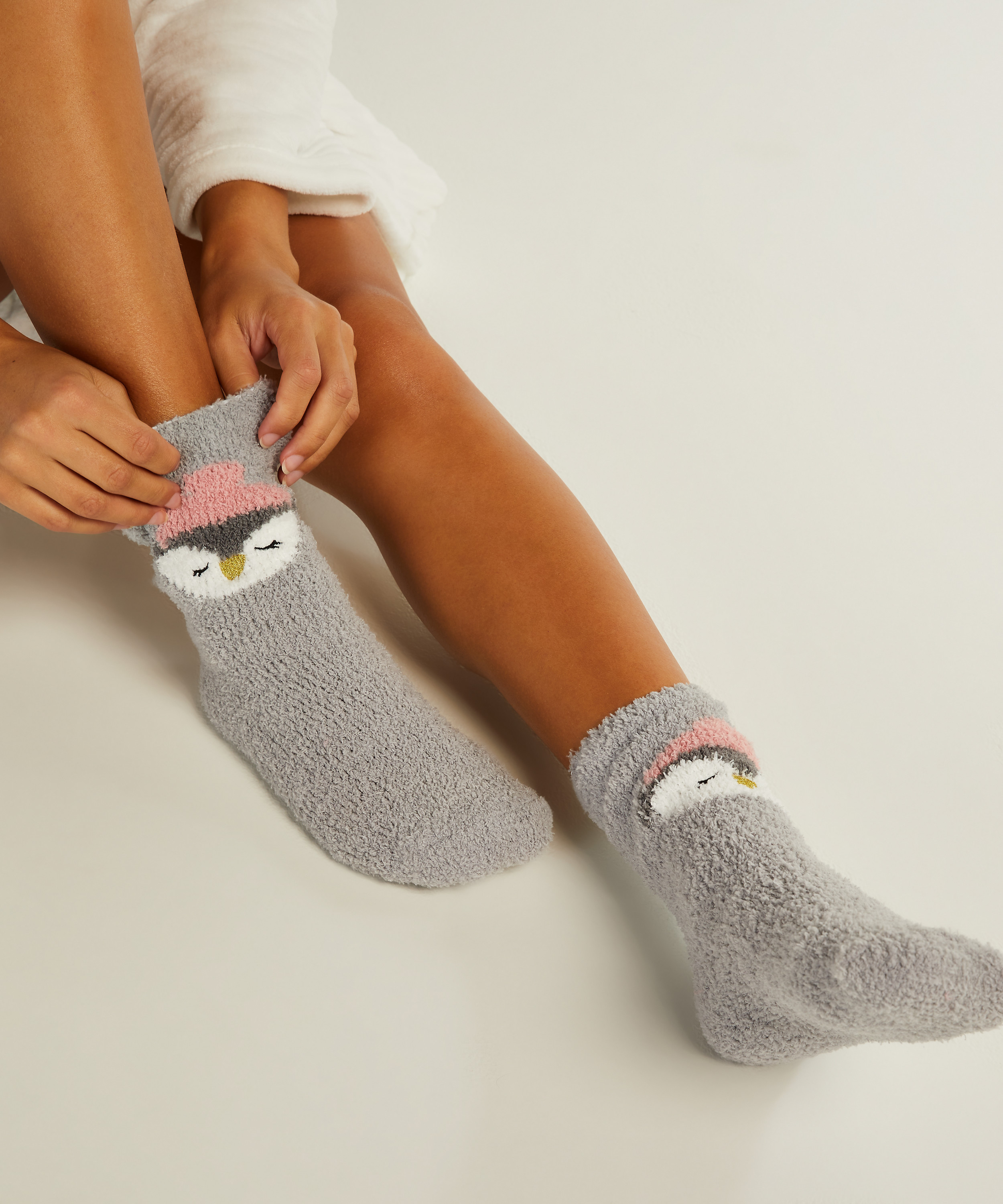 2 pairs of cosy socks, Gray, main