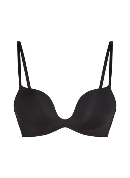 Deep-V Padded Underwired Push-Up Bra, Black