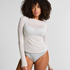 super soft Boatneck shirt with Cashmere, Beige