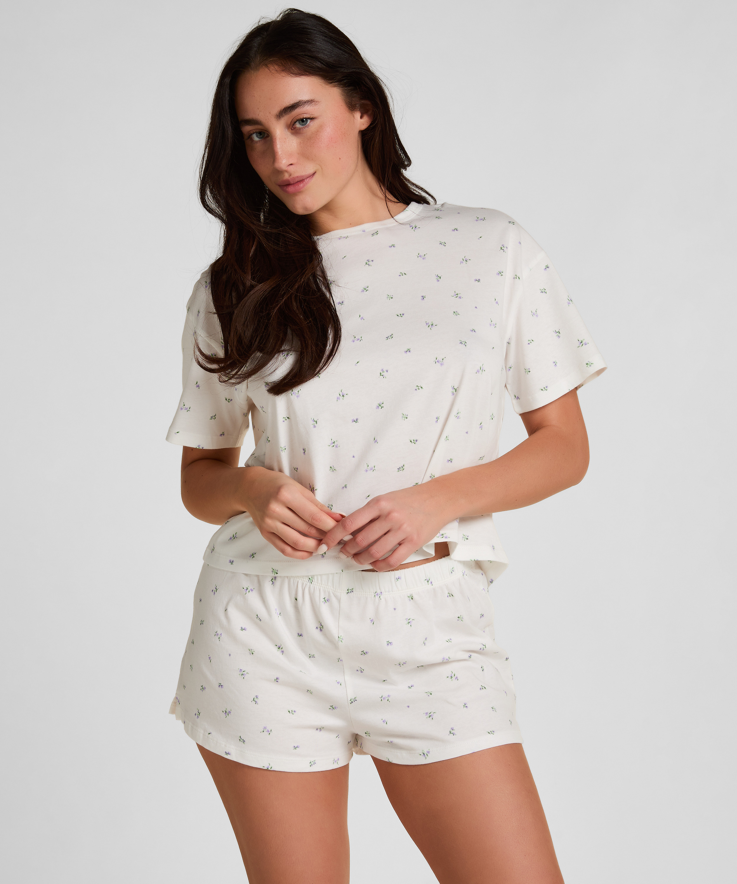 Pyjama Set Cotton, White, main